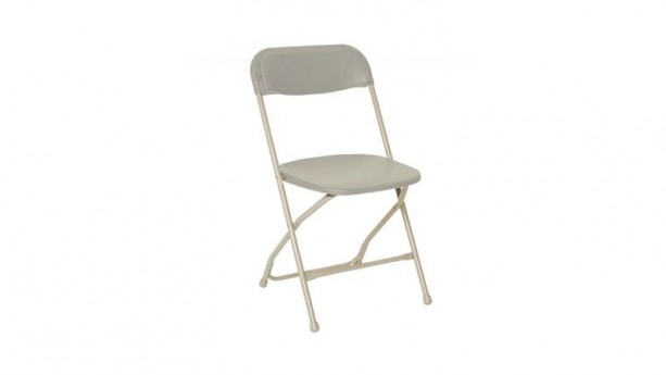Bone Metal Folding Chair With Resin Seat Rental