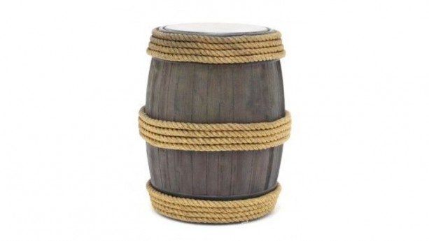Wooden Rope Wine Barrel