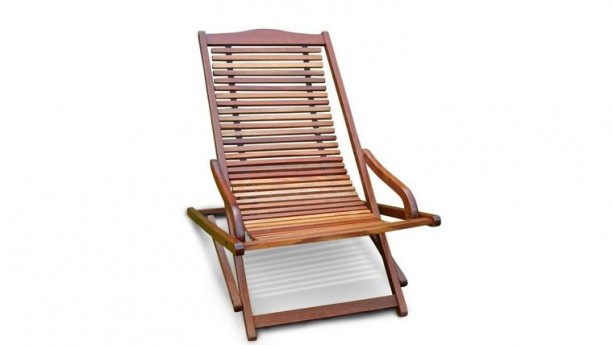Malibu Outdoor Wood Folding Lounge Armchair