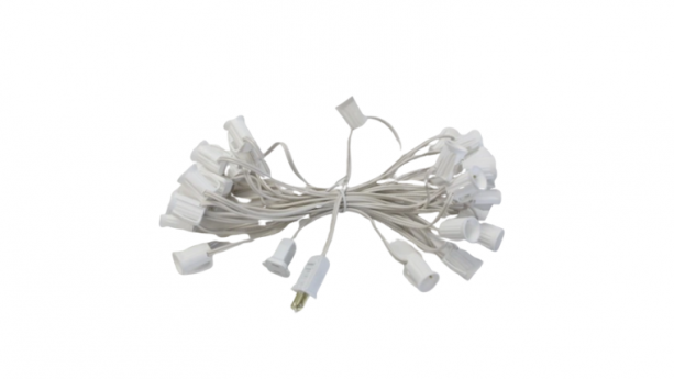 25' White String C7 - 7 Watt Clear Incandescent Bulb String Lights Kit
