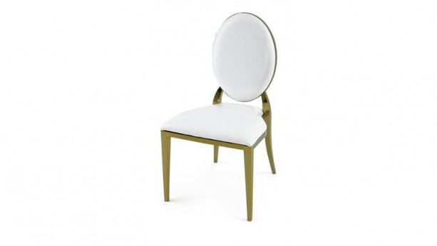 Gold & White Alexa Stacking Chair
