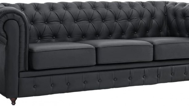 Black Chesterfield Sofa Three Seater