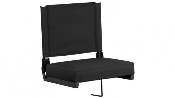 Black Grandstand Comfort Seats by Flash with Ultra-Padded Seat in Black