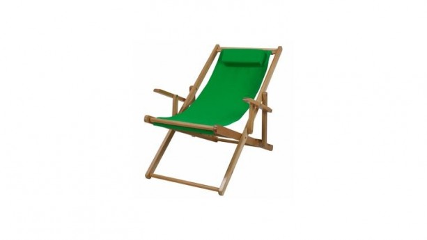 Green Sling Chair Natural Frame with Canvas