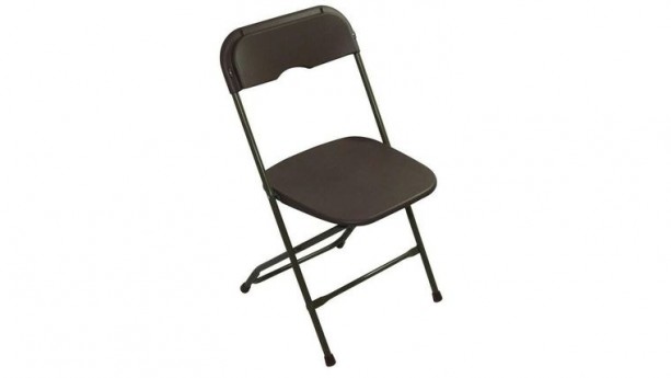 Brown Metal Folding Chair With Resin Seat Rental