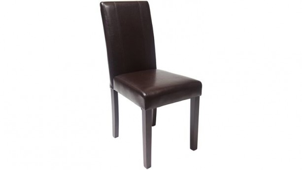 Brown Urban Style Solid Wood Leatherette Padded Parson Chair
