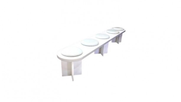 Catwalk Bench - White With White Seat Pads Rental