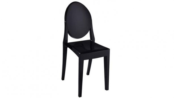 Black Phantom Acrylic Armless Stacking Chair Rental