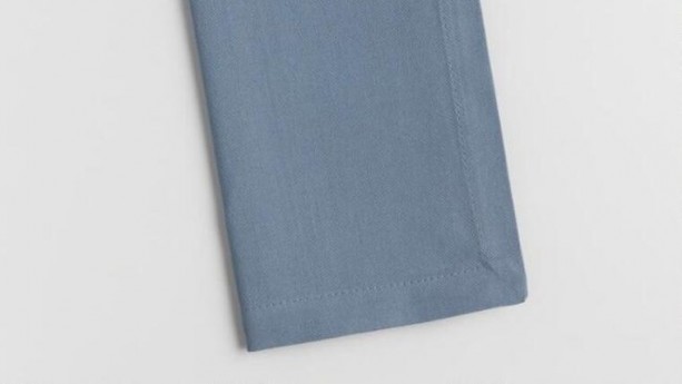 10 Vintage Blue Cotton Napkins