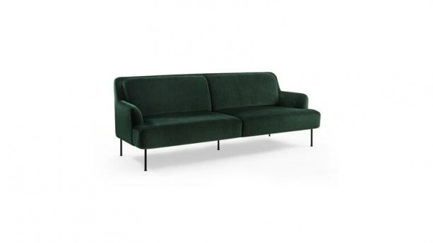 Army Green Velvet Minimal Couch