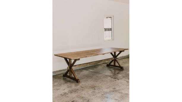 Brown Rustic X Farm Dining Table Rectangle Tables