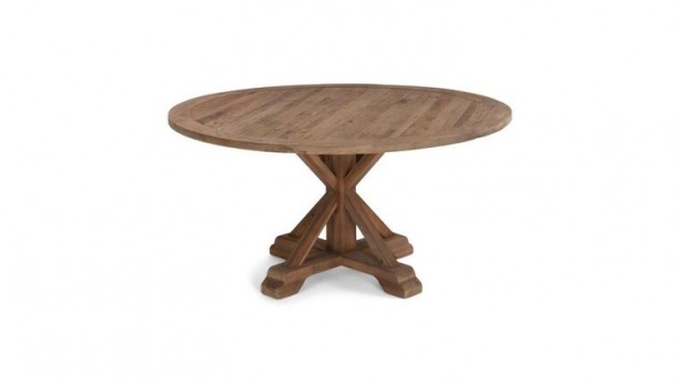 60'' Round Reclaimed Elm Farm Table with X-Base