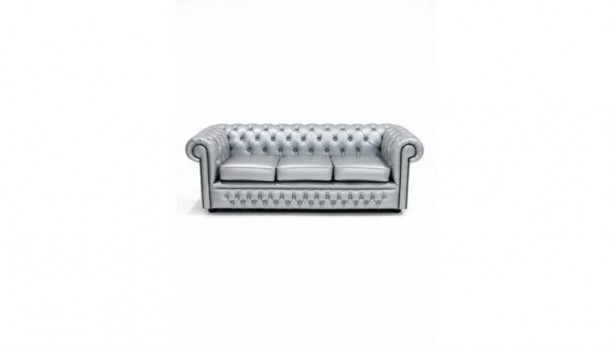 Silver Chesterfield Sofa 3 Seater