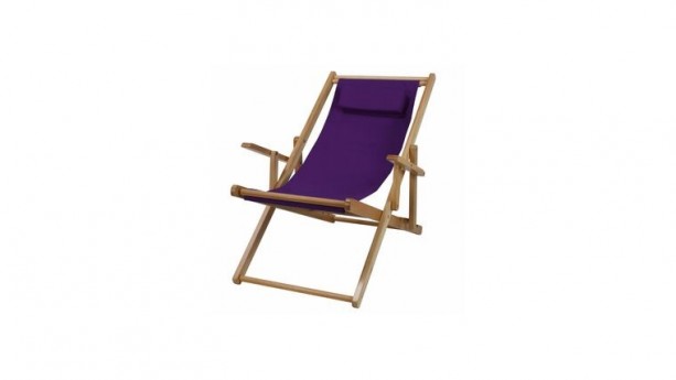 Purple Natural Sling Chair Natural Frame with Canvas