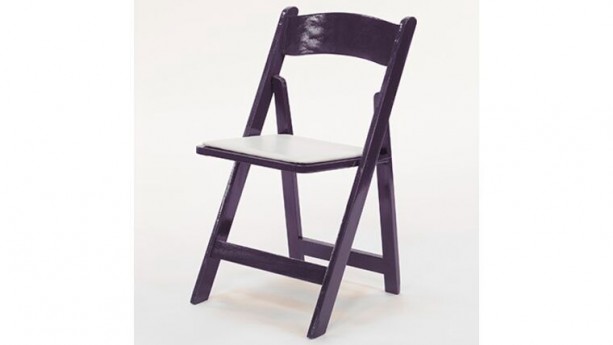 Purple Wood Padded Folding Chair