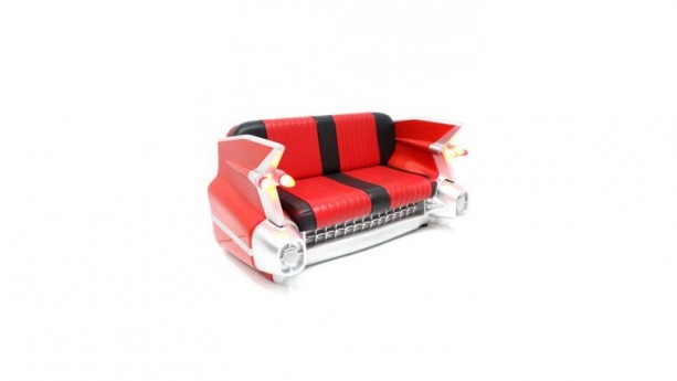 Red & Black Cadillac Sofa