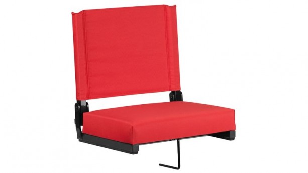 Red Grandstand Comfort Seats by Flash with Ultra-Padded Seat