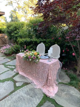 Blush Pink Lace Sweetheart Table
