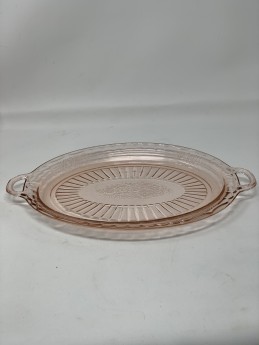 PINK OVAL GLASS PLATTERS