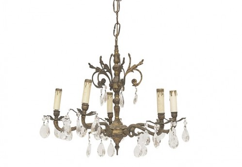 Antique Brass and Cut Crystal Chandeliers