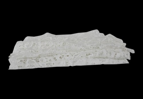 White Embroidered Lace Runner