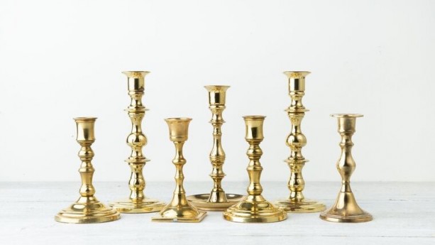 10 Brass Gold Candleholder