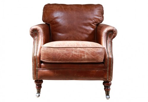 Guilford Cigar Chair – Brown Leather