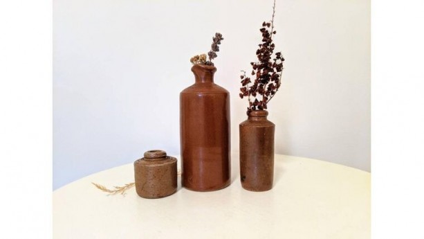 Assorted Ink Stoneware Vases