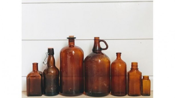 Assorted Old Brown Bottles 9Set