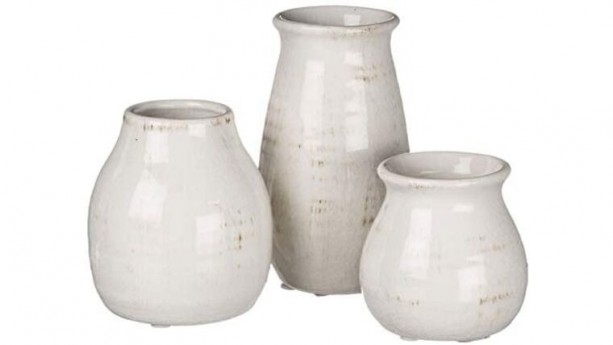 Ivory Short Antique Vases Set
