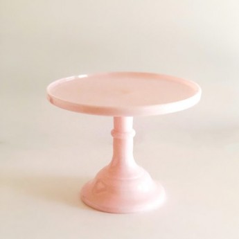 Pink Milk Glass Cake Stand 12