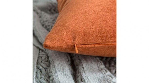 Burnt Orange Velvet Pillow Set