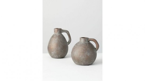 Distressed Bronze Terracotta Vases Set