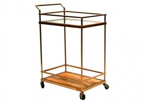 Bar Cart with Glass Shelf
