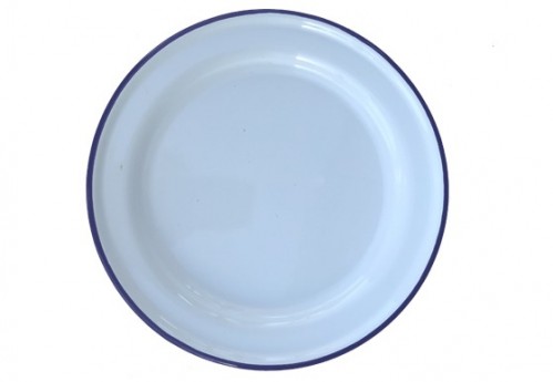 Enamelware Dinner Plate – Blue Rim