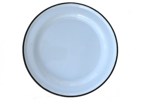 Enamelware Dinner Plate – Black Rim