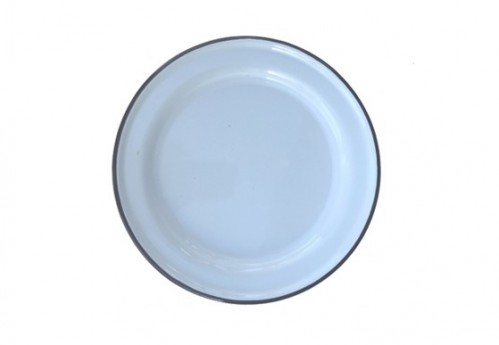 Salad Plate – Enamelware Grey Rim Plate