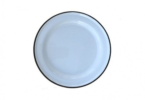 Salad Plate – Enamelware Black Rim Plate