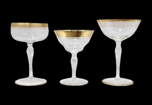 Gold Rim Champagne Coupes