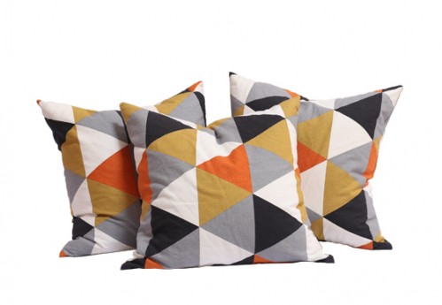 Modern Triangle Print Pillows – Orange