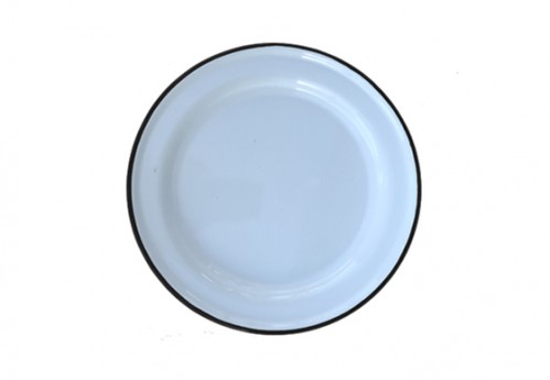 Enamelware Salad Plate – Black Rim