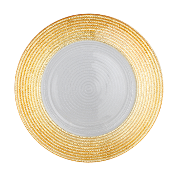 GOLD RIM FROST CHARGER 13