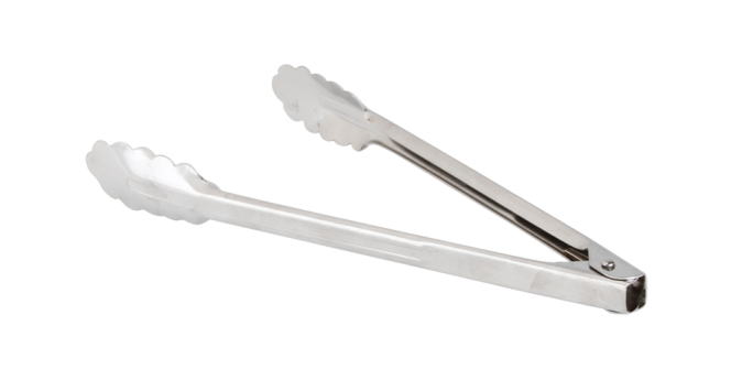 STAINLESS HINGED TONGS 12