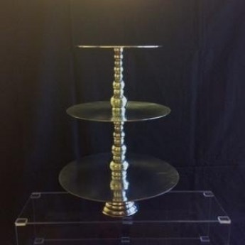 3-Tier Silver Pastry Stand