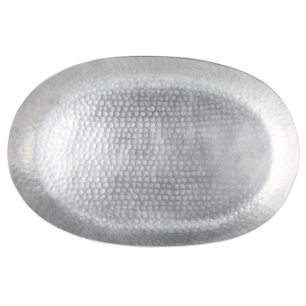 HAMMERED OVAL SERVING TRAY 12