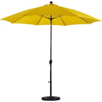 9ft Yellow Umbrella With Base