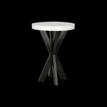 WHITE STARBURST TABLE WITH BLACK LEGS 30