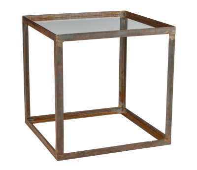 MENDOCINO END TABLE WITH GLASS TOP 18