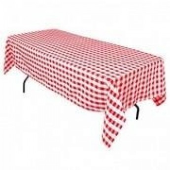 6 Ft. Red and White Checkered Linen