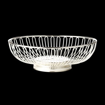 SILVER PLATED OVAL WIRE BASKET 11